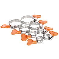 WAART Opaski zaciskowe ślimakowe z motylkiem 10-38 mm, 8 szt