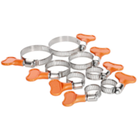 WAART Opaski zaciskowe ślimakowe z motylkiem 10-38 mm, 8 szt