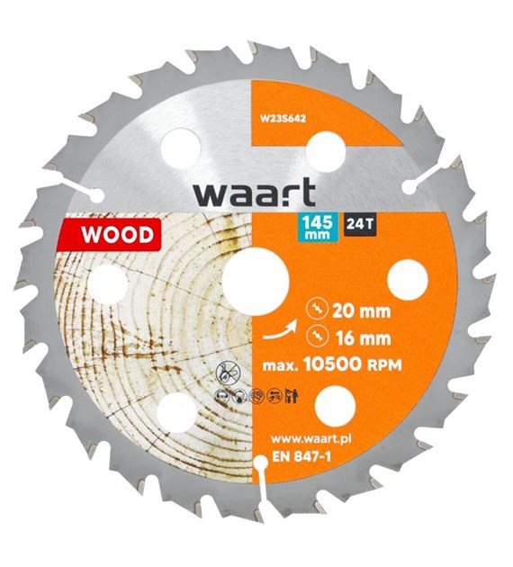 WAART Tarcza do pilarki widiowa 145 x 20 mm, 24T, drewno