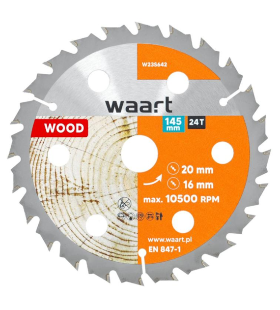 WAART Tarcza do pilarki widiowa 145 x 20 mm, 24T, drewno