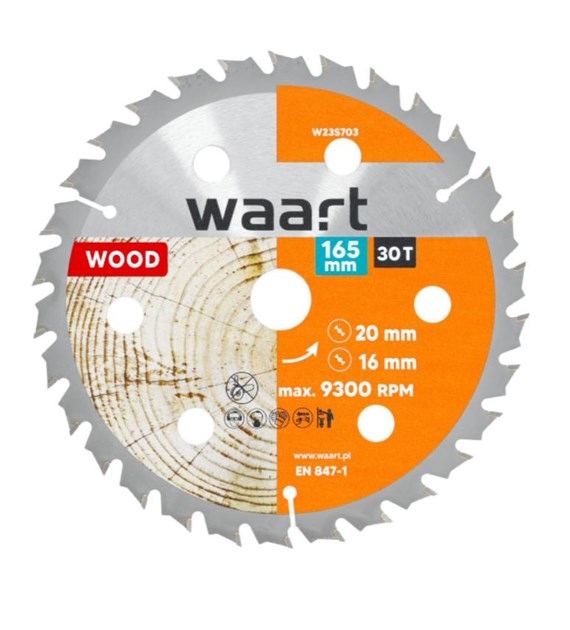 WAART Tarcza do pilarki widiowa 165 x 20 mm, 30T, drewno
