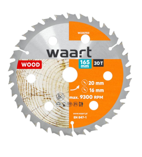 WAART Tarcza do pilarki widiowa 165 x 20 mm, 30T, drewno