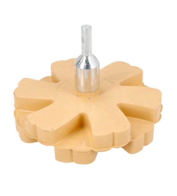 Krążek gumowy do usuwania kleju, 90x20 mm fi 6 mm, karbowany DREL