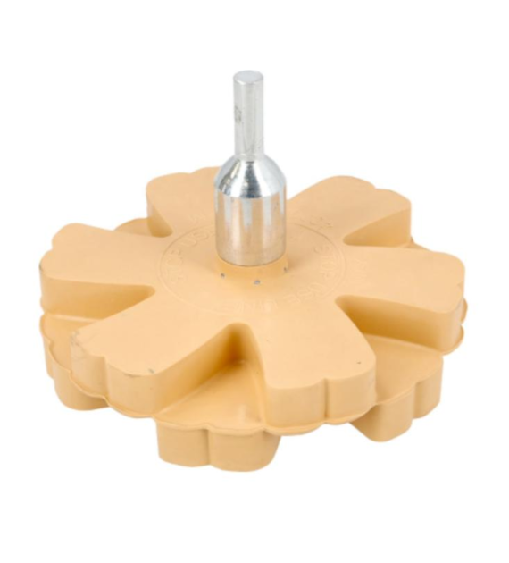 Krążek gumowy do usuwania kleju, 90x20 mm fi 6 mm, karbowany DREL