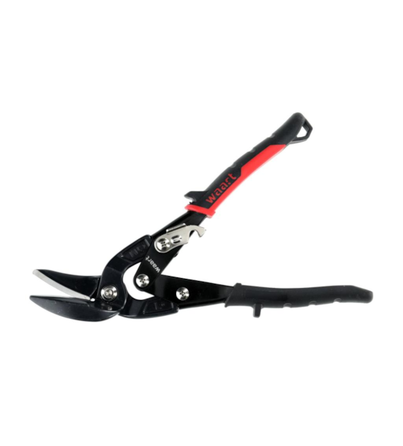 WAART Nożyce do blachy 250 mm, CR-MO, czerwone-lewe, heavy duty