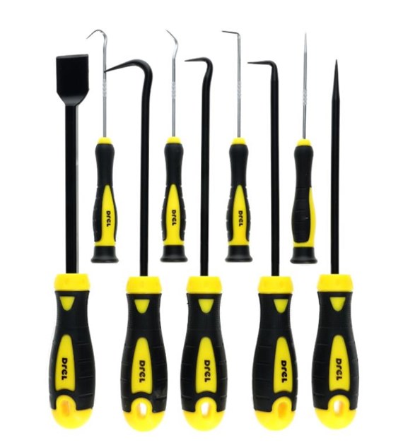 Zestaw haczyków i łapka 9 szt. DREL