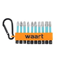 WAART Zestaw końcówek udarowych 10 szt., S2 z karabińczykiem