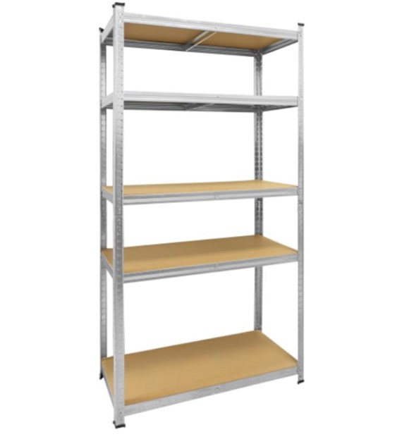 Regał magazynowy 90 x 40 x 180 cm, 175 kg, metalowy, galwanizowany DREL