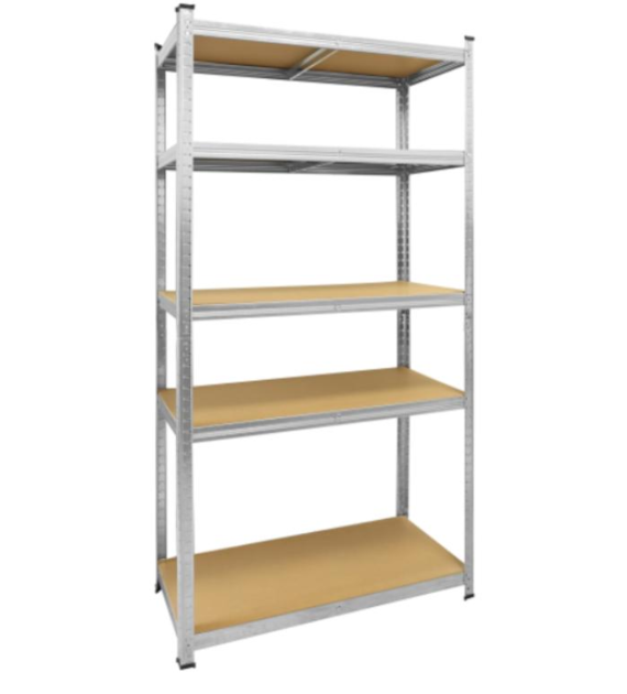 Regał magazynowy 90 x 40 x 180 cm, 175 kg, metalowy, galwanizowany DREL