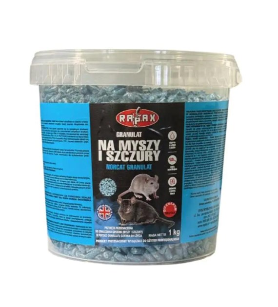 Trutka - granulat na gryzonie (myszy i szczury) NORCAT 1kg RAPAX