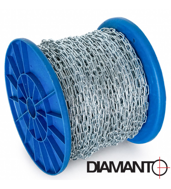 Łańcuch studzienny ocynk D-1 2mm, rolka 120mb DIN5685A DIAMANTO