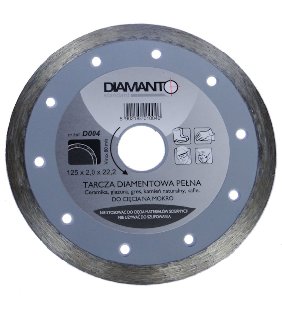 Tarcza diamentowa 125 x 2,0 x 22,23mm (wys. diamentu 10mm) SEGMENT DIAMANTO STANDARD