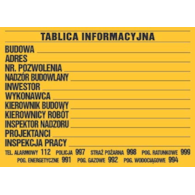 Tablica informacyjna budowlana 50x70cm mała