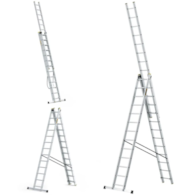 Drabina 3-elementowa aluminiowa 3x13 szczebli 150kg