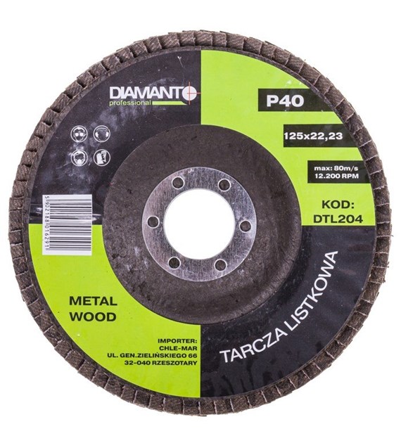 Tarcza listkowa 125 gr 40 DIAMANTO