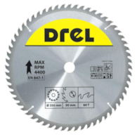 Piła tarczowa DREL CV do drewna ze spiekiem 350 x 30 mm 60T