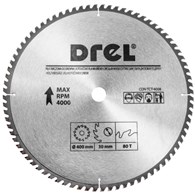 Piła tarczowa DREL CV do drewna ze spiekiem 400 x 30 mm 80T