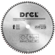 Piła tarczowa DREL CV do drewna ze spiekiem 400 x 30 mm 80T