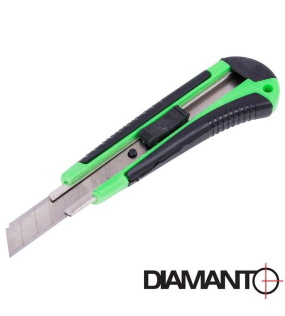 Nóż do tapet 18mm gumowany DIAMANTO