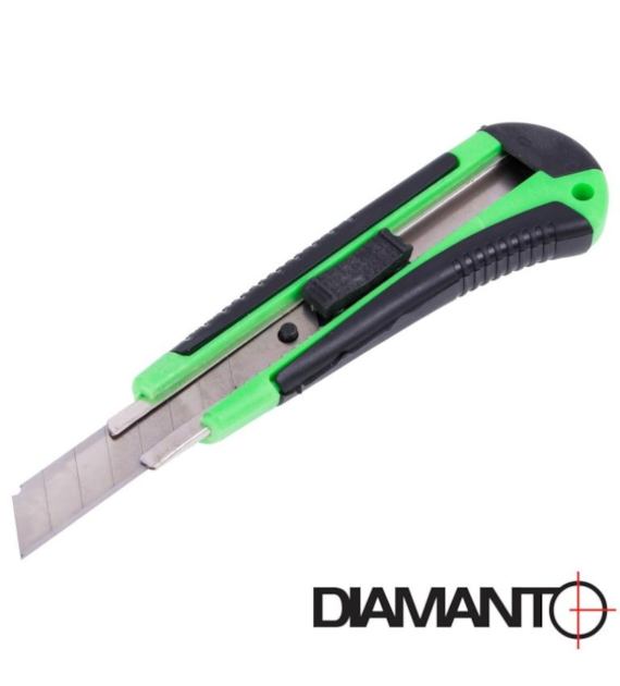 Nóż do tapet 18mm gumowany DIAMANTO
