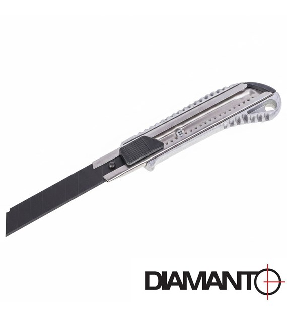 Nóż do tapet 18mm metalowy korpus, czarne ostrze DIAMANTO
