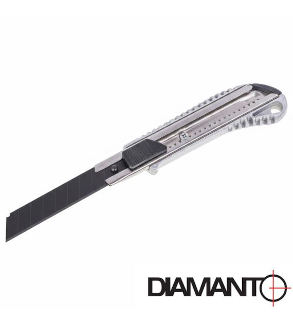 Nóż do tapet 18mm metalowy korpus, czarne ostrze DIAMANTO