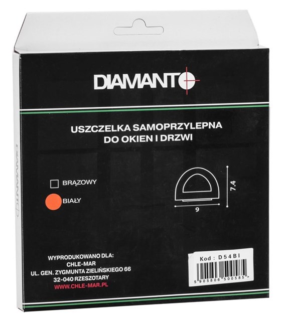 Uszczelka PROFIL  D  9x7,4mm 6m brązowa DIAMANTO