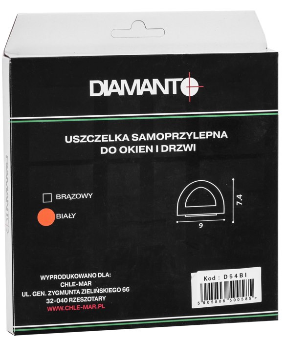 Uszczelka PROFIL  D  9x7,4mm 6m brązowa DIAMANTO