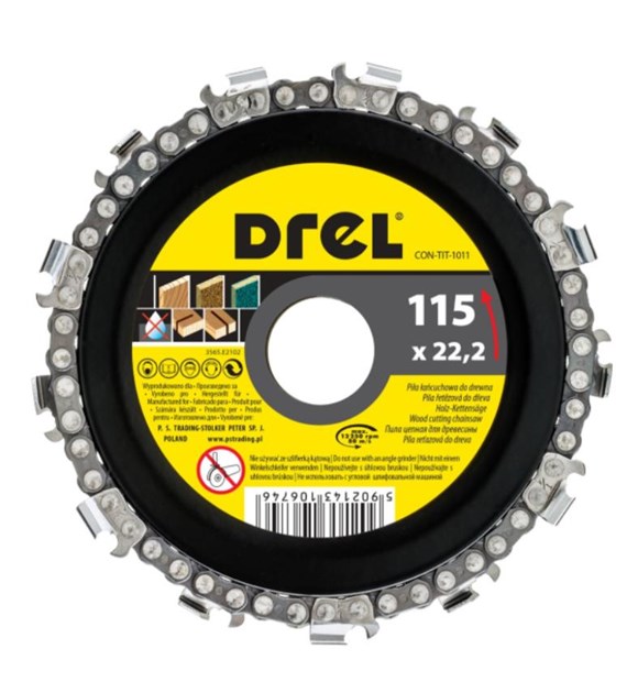 Tarcza łańcuchowa 115 x 22,2 mm DREL