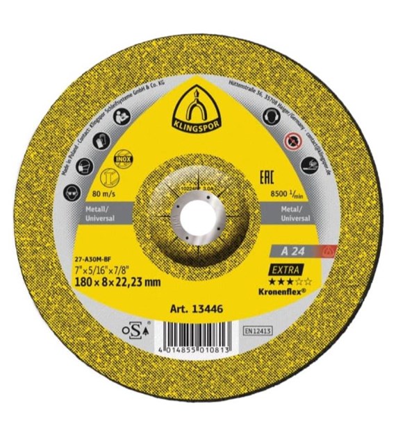 KLINGSPOR Tarcza metal szlif  KRONEFLEX EXTRA 180x6,0mm