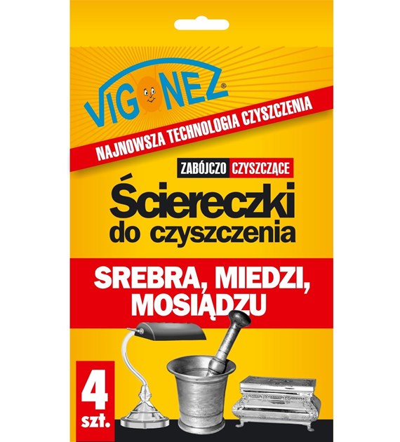 Ściereczki do czyszczenia srebra, miedzi i mosiądzu VIGONEZ Venus 4 szt