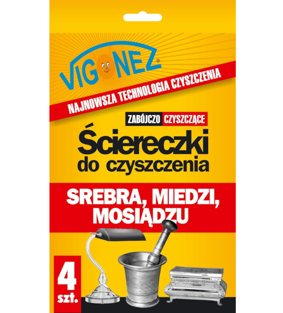 Ściereczki do czyszczenia srebra, miedzi i mosiądzu VIGONEZ Venus 4 szt