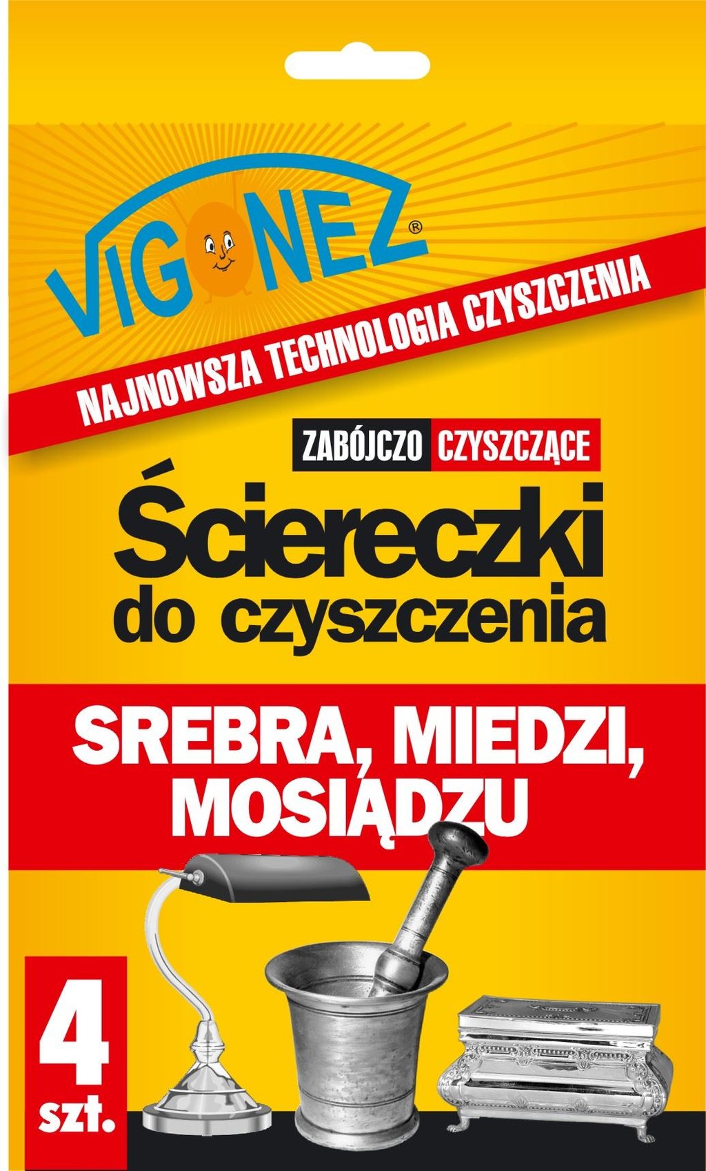 Ściereczki do czyszczenia srebra, miedzi i mosiądzu VIGONEZ Venus 4 szt