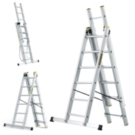 Drabina 3-elementowa aluminiowa 3x7 szczebli 150kg