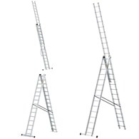 Drabina 3-elementowa aluminiowa 3x15 szczebli 150kg