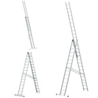 Drabina 3-elementowa aluminiowa 3x15 szczebli 150kg