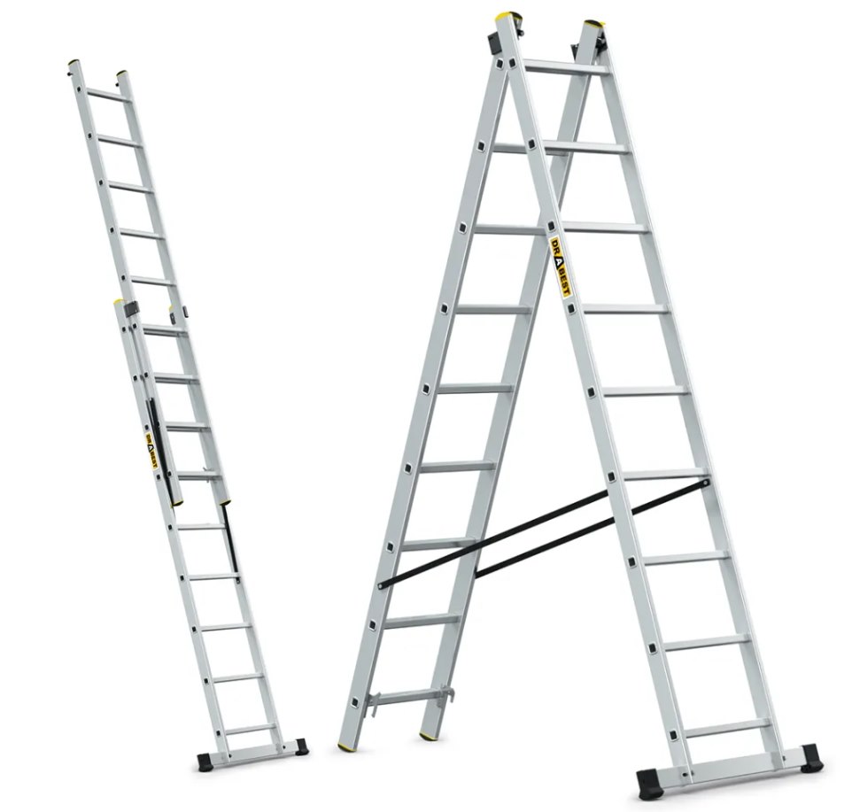 Drabina 2-elementowa aluminiowa 2x10 szczebli 150kg