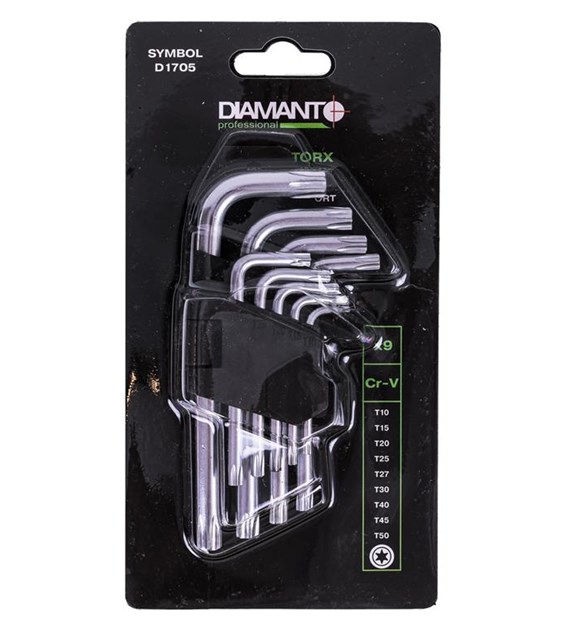 Klucze imbusowe TORX T15 - T50 krótkie DIAMANTO