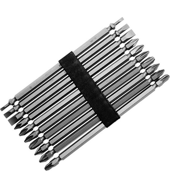Zestaw końcówek wkrętakowych dwustronnych 150 mm CrV 10 szt