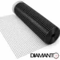 Siatka zgrzewana PCV, oczko 16x16 mm, drut 1,2 mm, 25 m x 1 m CZARNA (RAL9005) DIAMANTO