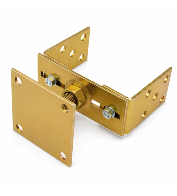 Wspornik słupa regulowany pion / poziom z blachą 0-125 mm oc. złoty