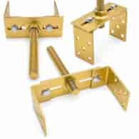 Wspornik słupa regulowany pion / poziom z prętem 0-165 mm oc. złoty