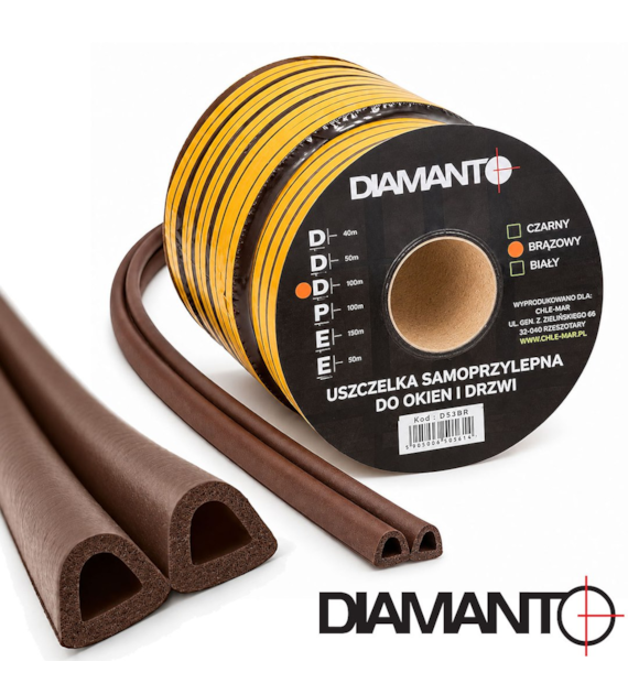 Uszczelka PROFIL  D  9x7,4mm brązowa 100m DIAMANTO