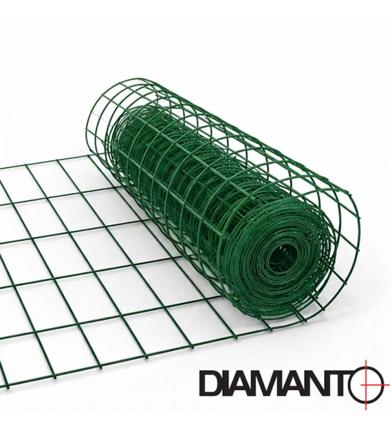 Siatka zgrzewana PCV, oczko 50x100 mm, drut 2,2 mm, 15 m x 1,2 m DIAMANTO