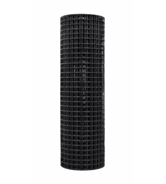 Siatka zgrzewana PCV, oczko 50x100 mm, drut 2,2 mm, 15 m x 1,0 m CZARNA (RAL9005) DIAMANTO