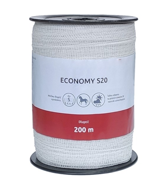 Taśma do pastucha elektr 4x0,16 20mm 200m