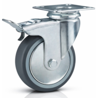 Kółko uniwersalne obrotowe z hamulcem,  50 mm guma TPR DIAMANTO