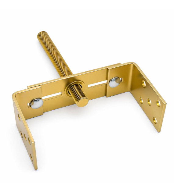 Wspornik słupa regulowany pion / poziom z prętem 0-125 mm oc. złoty