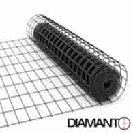 Siatka zgrzewana PCV, oczko 50x100 mm, drut 2,2 mm, 15 m x 0,8 m  CZARNA (RAL9005) DIAMANTO
