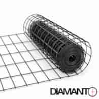 Siatka zgrzewana PCV, oczko 50x100 mm, drut 2,2 mm, 15 m x 0,6 m CZARNA (RAL9005)  DIAMANTO
